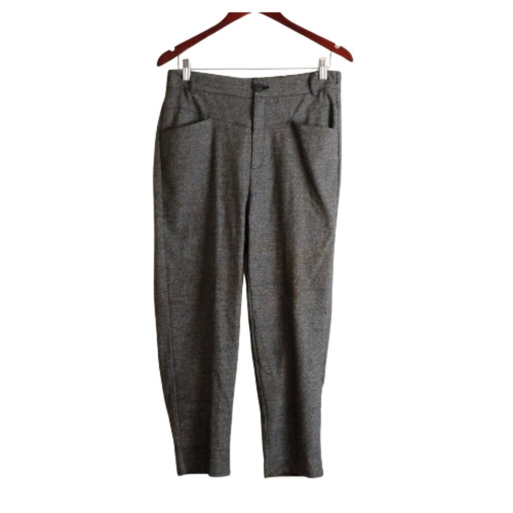 Zara Trafaluc High-Waist Tapered Leg Pants Front Pockets Charcoal Size Medium